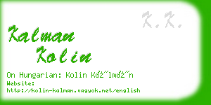 kalman kolin business card